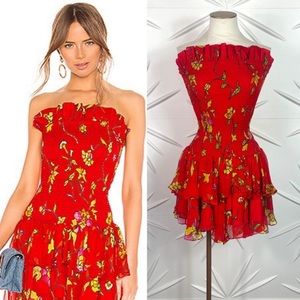 Caroline Constas Lola Smocked Mini Dress